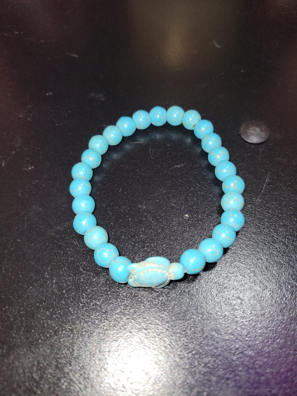 Turquoise Beaded Turtle Stretch Bracelet - Women Jewelry